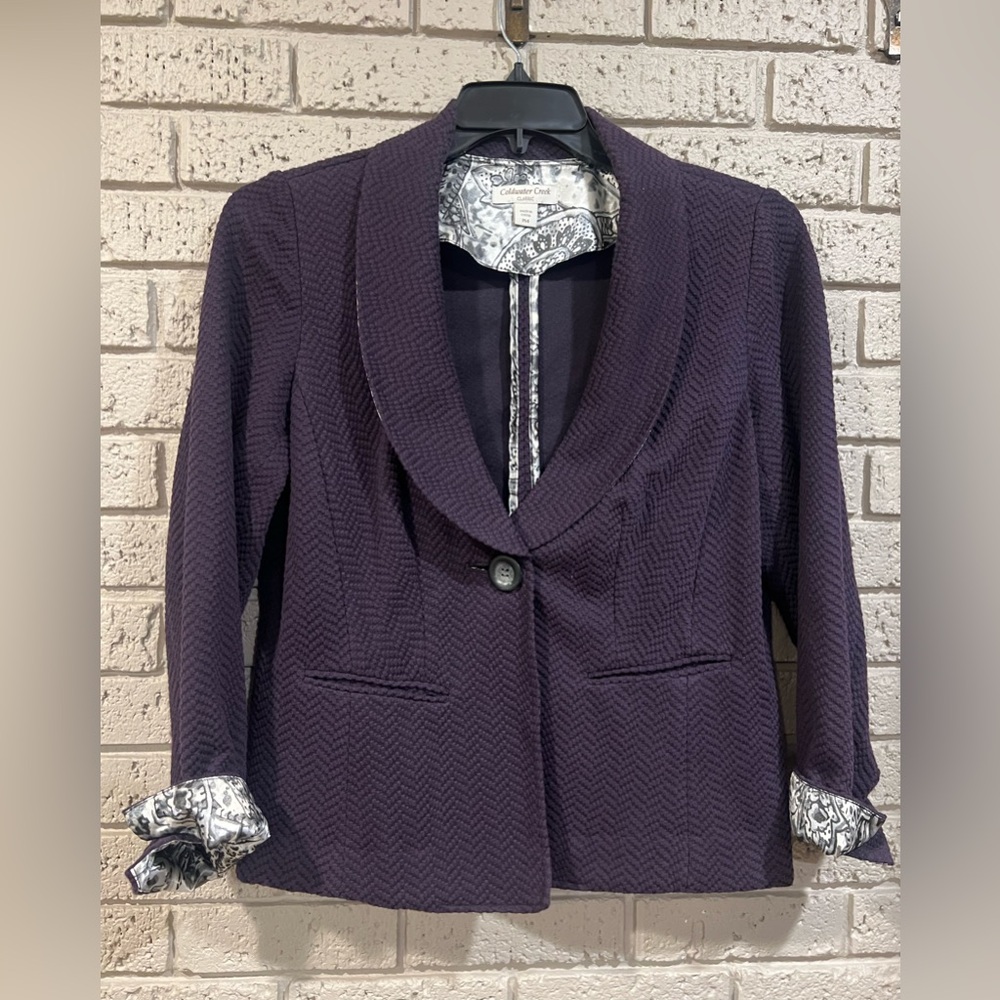 Coldwater Creek Ponte Knit Purple Blazer size P14